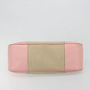 PRADA Hand Bag Canvas Beige Silver Auth BA13510A-5