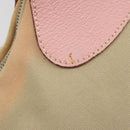 PRADA Hand Bag Canvas Beige Silver Auth BA13510A-9