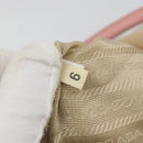 PRADA Hand Bag Canvas Beige Silver Auth BA13510A-12