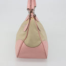 PRADA Hand Bag Canvas Beige Silver Auth BA13510A-3