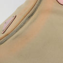 PRADA Hand Bag Canvas Beige Silver Auth BA13510A-7