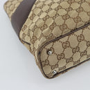 GUCCI GG Canvas Tote Bag Beige Silver Auth BA13511-14