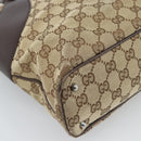 GUCCI GG Canvas Tote Bag Beige Silver Auth BA13511-16