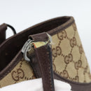 GUCCI GG Canvas Tote Bag Beige Silver Auth BA13511-10