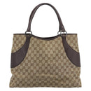 GUCCI GG Canvas Tote Bag Beige Silver Auth BA13511-2