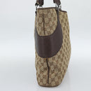 GUCCI GG Canvas Tote Bag Beige Silver Auth BA13511-3