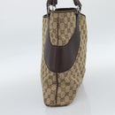 GUCCI GG Canvas Tote Bag Beige Silver Auth BA13511-4