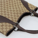 GUCCI GG Canvas Tote Bag Beige Silver Auth BA13511-6