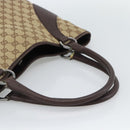 GUCCI GG Canvas Tote Bag Beige Silver Auth BA13511-7