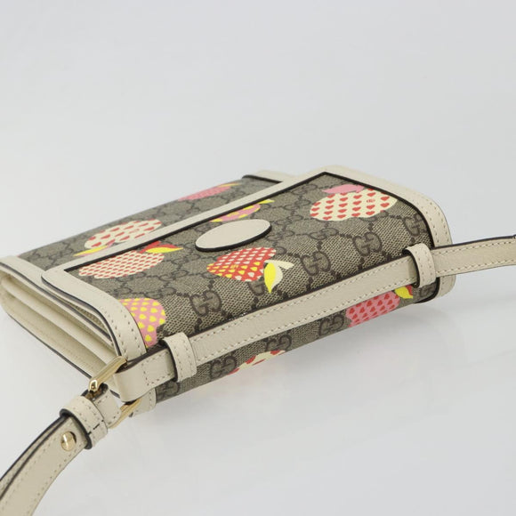 GUCCI GG Supreme Children's Bag PVC Leather Beige Gold 625782 Auth BA13514V