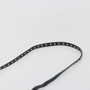 VALENTINO Studs Hand Bag Leather 2way Black Gold Auth BA13515V-14