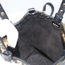 VALENTINO Studs Hand Bag Leather 2way Black Gold Auth BA13515V-20