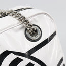 CHANEL La Pausa Chain Bag Patent leather White Silver CC Auth BA13516SAM-15