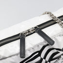 CHANEL La Pausa Chain Bag Patent leather White Silver CC Auth BA13516SAM-16