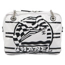 CHANEL La Pausa Chain Bag Patent leather White Silver CC Auth BA13516SAM-2
