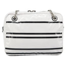 CHANEL La Pausa Chain Bag Patent leather White Silver CC Auth BA13516SAM-3