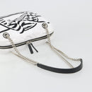 CHANEL La Pausa Chain Bag Patent leather White Silver CC Auth BA13516SAM-7