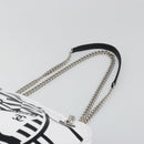 CHANEL La Pausa Chain Bag Patent leather White Silver CC Auth BA13516SAM-8