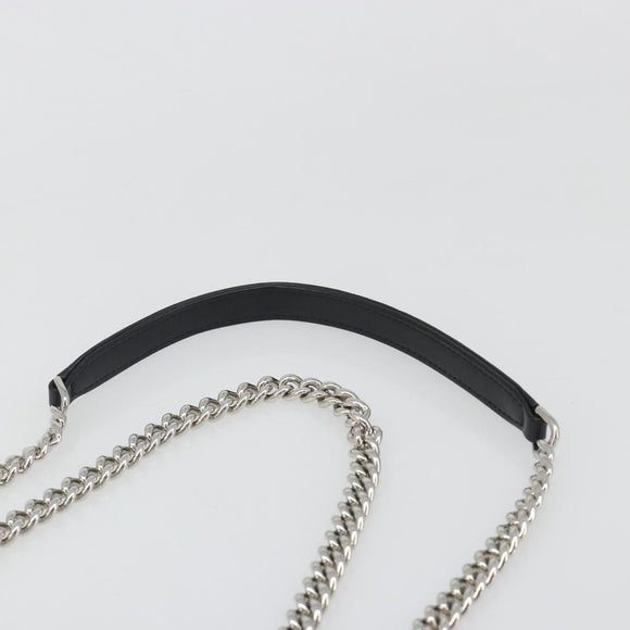 CHANEL La Pausa Chain Bag Patent leather White Silver CC Auth BA13516SAM