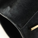 Salvatore Ferragamo Gancini Bag Harako leather 2way Black Gold Auth BA13517M-13