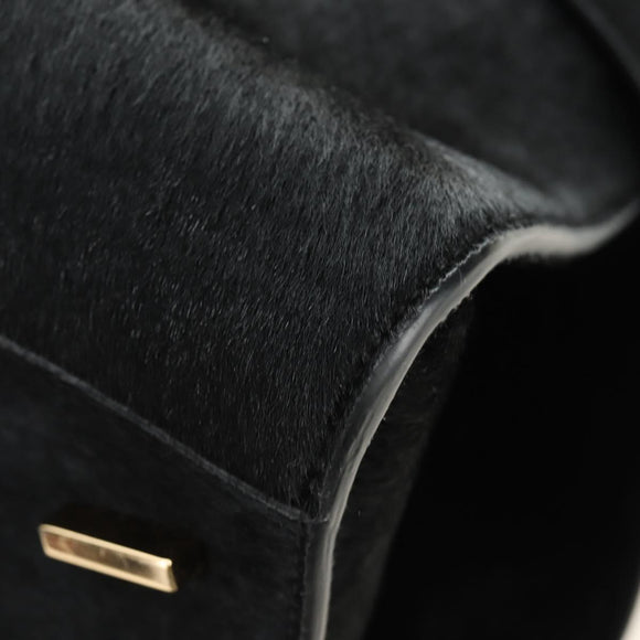 Salvatore Ferragamo Gancini Bag Harako leather 2way Black Gold Auth BA13517M