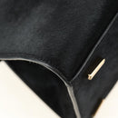 Salvatore Ferragamo Gancini Bag Harako leather 2way Black Gold Auth BA13517M-15