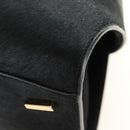 Salvatore Ferragamo Gancini Bag Harako leather 2way Black Gold Auth BA13517M-16