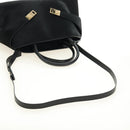 Salvatore Ferragamo Gancini Bag Harako leather 2way Black Gold Auth BA13517M-9