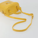 Gianni Versace Hand Bag Leather 2way Yellow Gold Auth BA13518-9