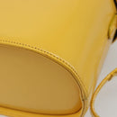 Gianni Versace Hand Bag Leather 2way Yellow Gold Auth BA13518-19