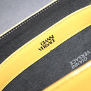 Gianni Versace Hand Bag Leather 2way Yellow Gold Auth BA13518-24