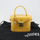 Gianni Versace Hand Bag Leather 2way Yellow Gold Auth BA13518-12