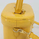 Gianni Versace Hand Bag Leather 2way Yellow Gold Auth BA13518-6