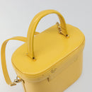 Gianni Versace Hand Bag Leather 2way Yellow Gold Auth BA13518-14