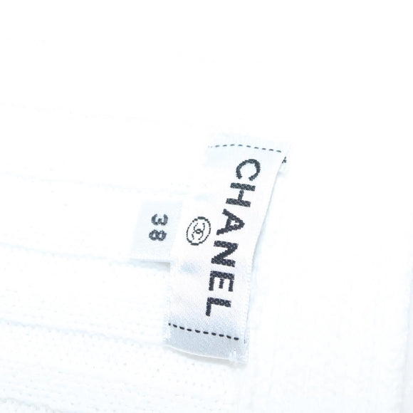 CHANEL One Piece Knitted Fabrics White CC Auth BA1351AM
