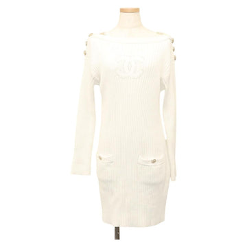 CHANEL One Piece Knitted Fabrics White CC Auth BA1351AM - 0