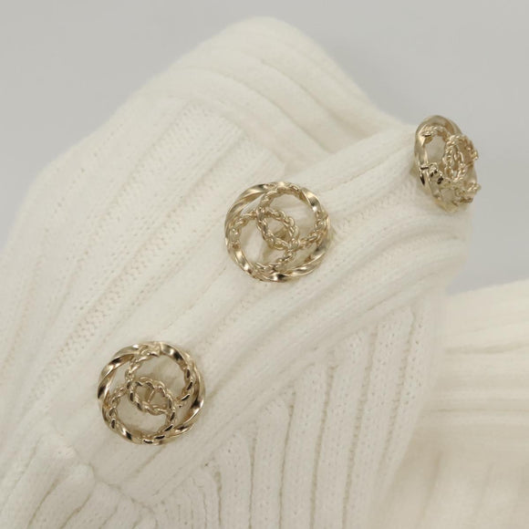 CHANEL One Piece Knitted Fabrics White CC Auth BA1351AM