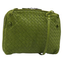 BOTTEGA VENETA INTRECCIATO Shoulder Bag Leather Green Auth BA13520V-1