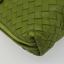 BOTTEGA VENETA INTRECCIATO Shoulder Bag Leather Green Auth BA13520V-18