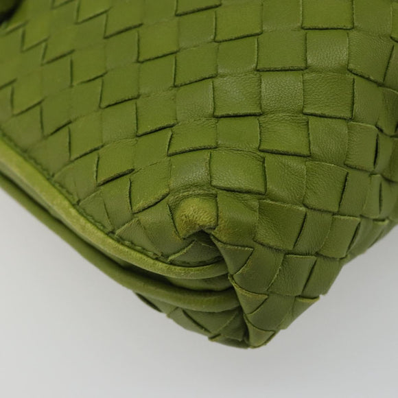 BOTTEGA VENETA INTRECCIATO Shoulder Bag Leather Green Auth BA13520V