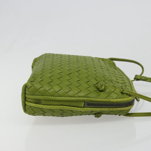 BOTTEGA VENETA INTRECCIATO Shoulder Bag Leather Green Auth BA13520V