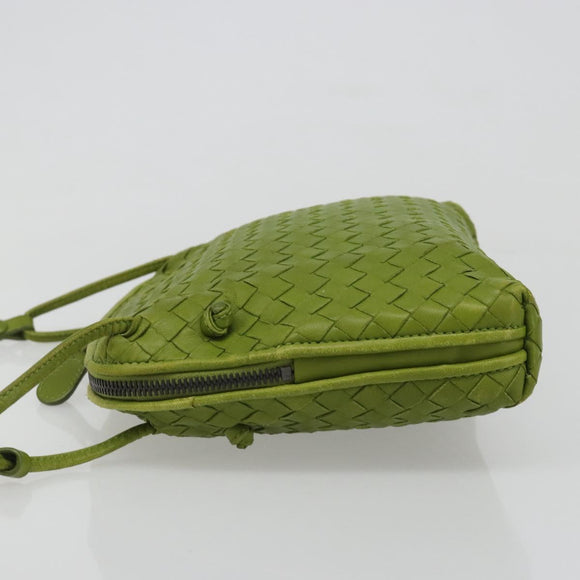 BOTTEGA VENETA INTRECCIATO Shoulder Bag Leather Green Auth BA13520V