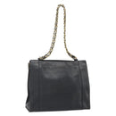 CHANEL Chain Matelasse Shoulder Bag Caviar Skin Black Gold CC Auth BA13522A-1
