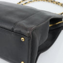 CHANEL Chain Matelasse Shoulder Bag Caviar Skin Black Gold CC Auth BA13522A-10
