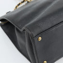 CHANEL Chain Matelasse Shoulder Bag Caviar Skin Black Gold CC Auth BA13522A-13