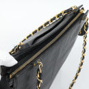 CHANEL Chain Matelasse Shoulder Bag Caviar Skin Black Gold CC Auth BA13522A-6