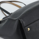 Salvatore Ferragamo Gancini Tote Bag Leather Black Gold Auth BA13523A-14