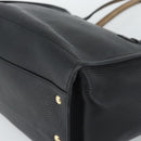 Salvatore Ferragamo Gancini Tote Bag Leather Black Gold Auth BA13523A-15