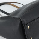 Salvatore Ferragamo Gancini Tote Bag Leather Black Gold Auth BA13523A-16