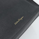 Salvatore Ferragamo Gancini Tote Bag Leather Black Gold Auth BA13523A-17